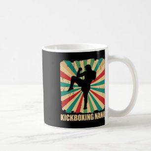 Taza De Café Retro Kickboxing Nana Abuela De Kickboxer Artista 