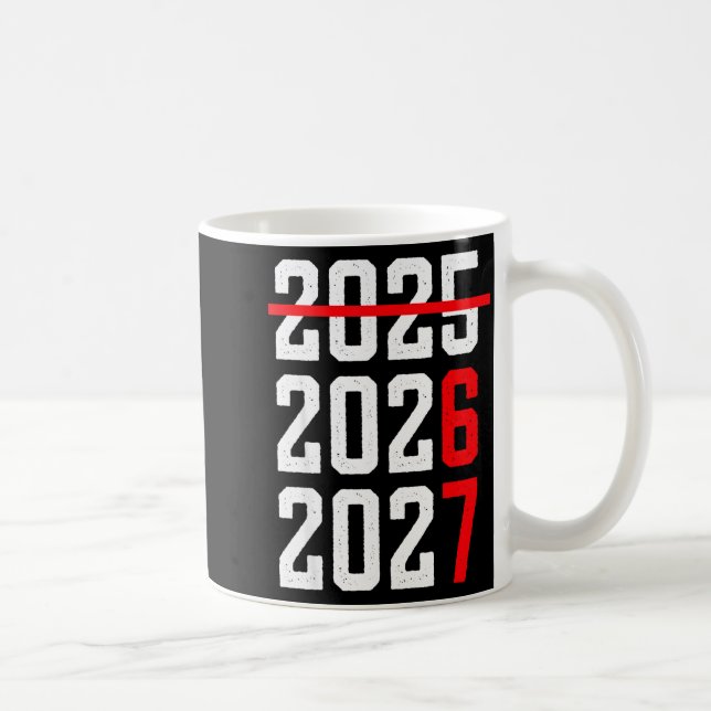 Taza De Café Retro Kids Funny Happy New Year 2026 2027 67 Meme  (Derecha)