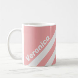 Taza De Café Retro Kiss Tres Rayas con Nombre