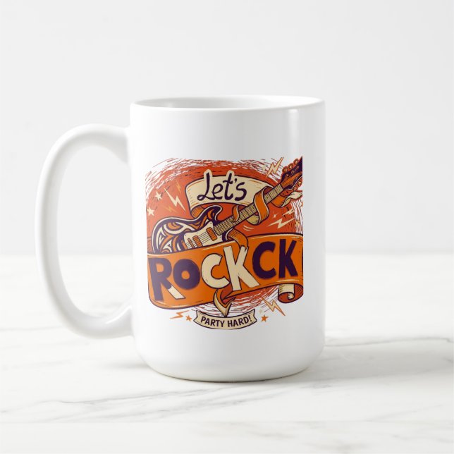 Taza de café Retro Let's Rock (Izquierda)