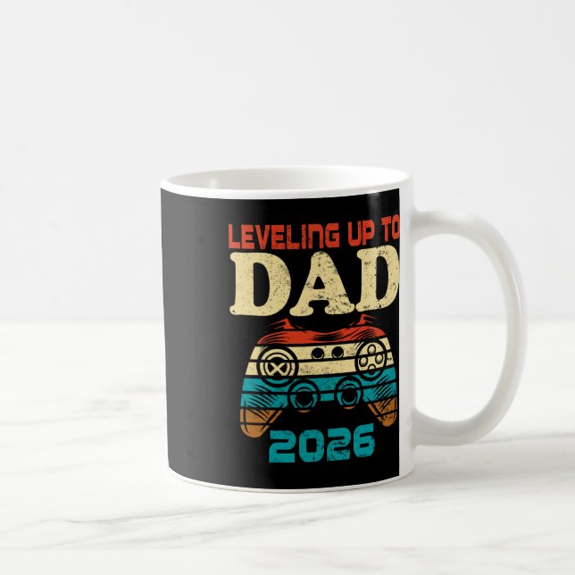 Taza De Café Retro Leveling Up To Daddy Again 2026 Promoted To  (Derecha)