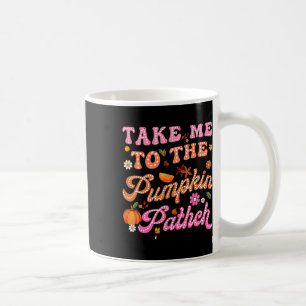 Taza De Café Retro Llévame A La Calabaza Parche Flores Caer