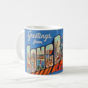 Taza De Café Retro Long Beach, CA Greeting Mug