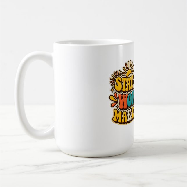 Taza de café Retro Mantén la Positividad (Izquierda)