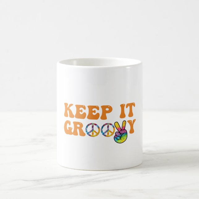 Taza De Café Retro manténgalo grooví (Centro)