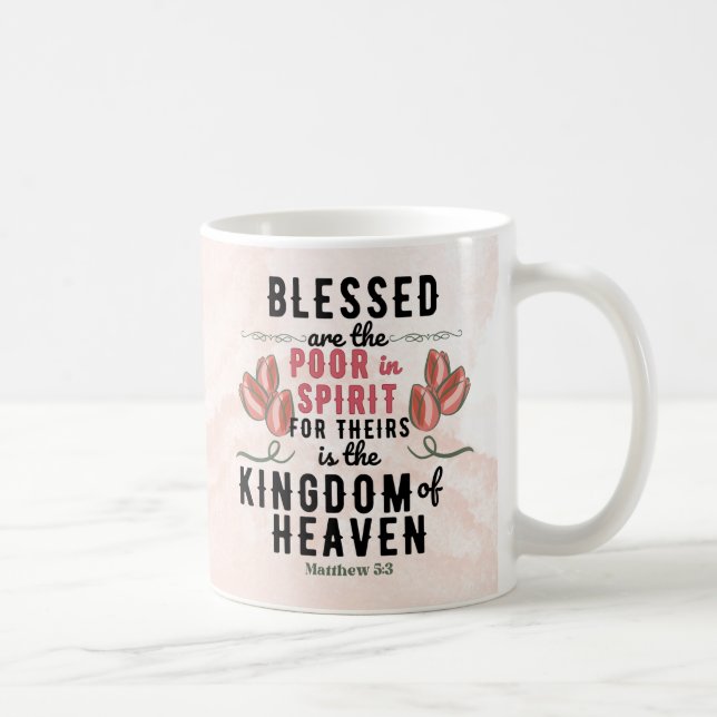 Taza De Café Retro Matthew 5:3 Biblia Verse Mug (Derecha)