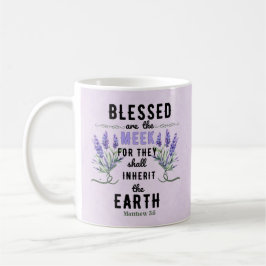Taza De Café Retro Matthew 5:5 Verso de la Biblia