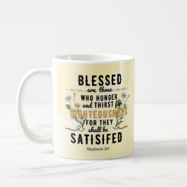 Taza De Café Retro Matthew 5:6 Acuarela