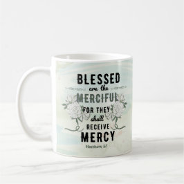 Taza De Café Retro Matthew 5:7 Verso de la Biblia
