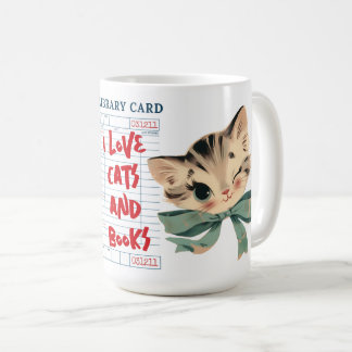 Taza De Café Retro Me Encantan los Gatos y los Libros