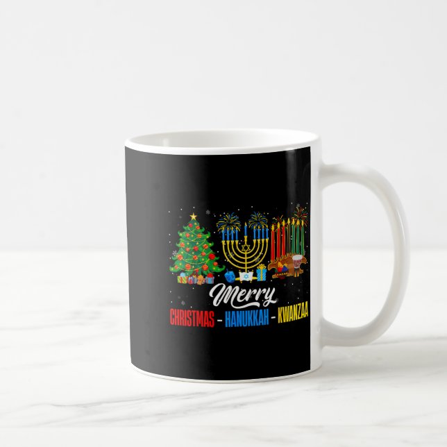 Taza De Café Retro Merry Christmas Hanukkah Kwanzaa Happy Holid (Derecha)