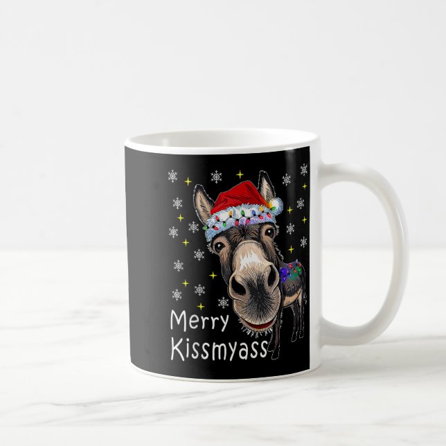 Taza De Café Retro Merry Christmas Light Merry Kissmy Funny  (Derecha)