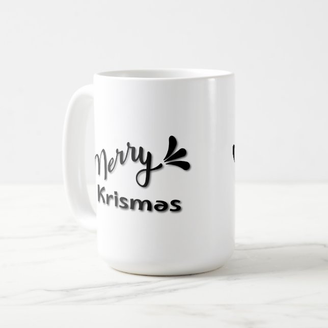 Taza De Café Retro Merry Christmas Style (Anverso izquierdo)