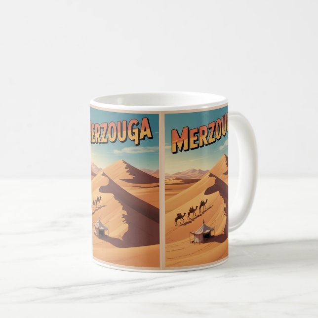 Taza De Café Retro Merzouga sahara camel ride morocco travel  (Anverso derecho)