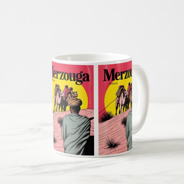 Taza De Café Retro Merzouga sahara camel ride morocco travel gi (Anverso derecho)