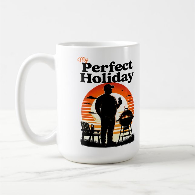 Taza De Café Retro mi perfecto texto oscuro de vacaciones (Izquierda)