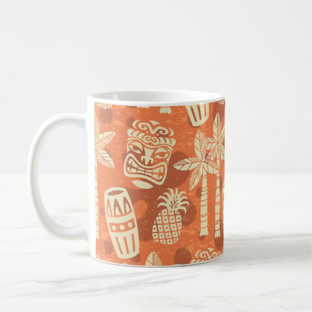 Taza De Café Retro Mid Century Modern Tiki Pattern (Izquierda)