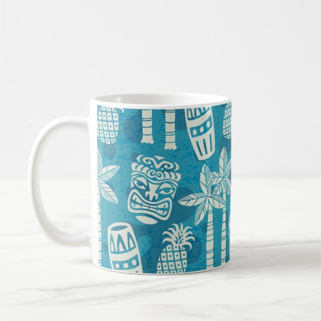 Taza De Café Retro Mid Century Modern Tiki Pattern (Izquierda)