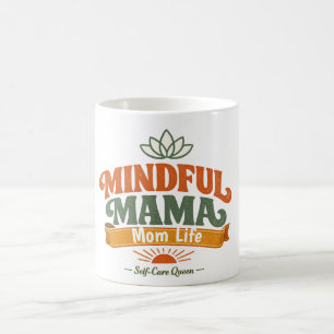 Taza de café Retro Mindful Mama Mom Life Zen Yog