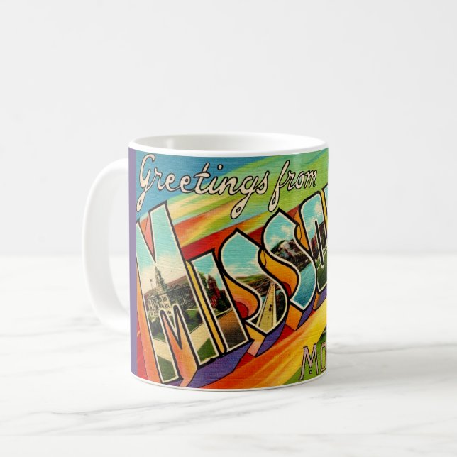 Taza De Café Retro Missoula MT  (Anverso izquierdo)