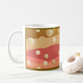 Taza De Café Retro Modern Polka dots with Autumnal Dunes
