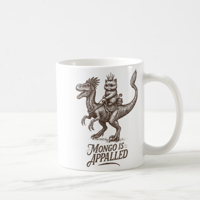 Taza De Café Retro Mongo Is Appalled Princess Cat Riding Dinosa (Derecha)