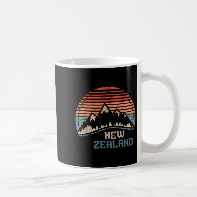 Taza De Café Retro Mountains New Zealand  (Derecha)