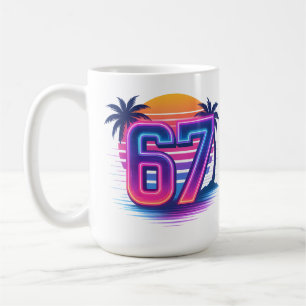 Taza De Café Retro Neon 67 Estética