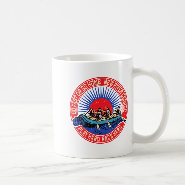 Taza De Café Retro New River George Rafting _1  (Derecha)
