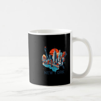 Taza De Café Retro New York Skyline Silhouette 