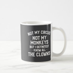 Taza De Café Retro No Es Mi Circo No Son Mis Monos Saben Todos 