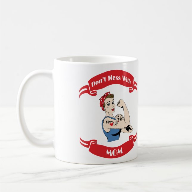 Taza De Café Retro No te metas con MOM (Izquierda)