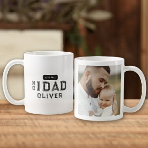 Taza De Café Retro Número 1 Papá Tipografía Vintage Foto