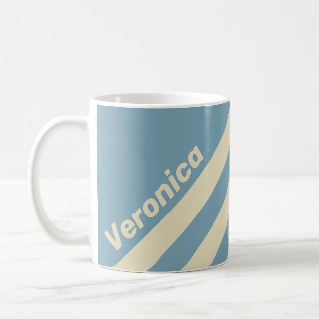 Taza De Café Retro Ocean Three Stripes with Name (Izquierda)