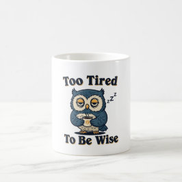 Taza De Café Retro Owl Sleepy Wisdom White Mug