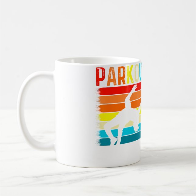 Taza De Café Retro Parkour Freerunning Gymnastic Parkour Gifts  (Izquierda)