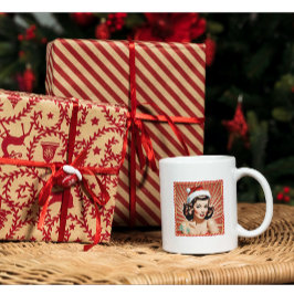 Taza De Café Retro Pin Up Chicas Navidades