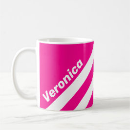 Taza De Café Retro Pink Lollipop Three Stripes with Name