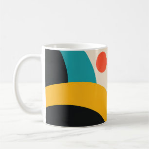 Taza De Café Retro Pink Teal Blue Geometric Abstract