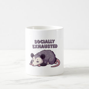 Taza De Café Retro Possum Alone Time White Mug
