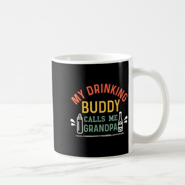 Taza De Café Retro Pregnancy Announcement Grandpa My Drinking B (Derecha)