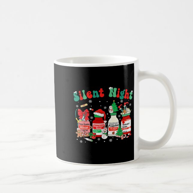 Taza De Café Retro Profol Silent Night Funny Christmas Nurse Wo (Derecha)
