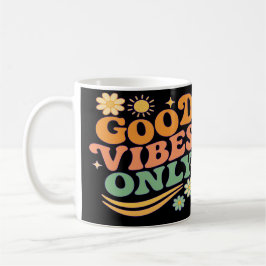 Taza De Café Retro Psychedelic with Vintage Sun and Flowers