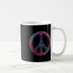 Taza De Café Retro Púrpura Boho Yoga Ornamentado Mandala Signo