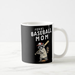 Taza De Café Retro Raccoon Feral Béisbol Mamá Trash Panda Sport