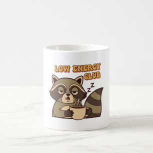 Taza De Café Retro Raccoon Tired Vibes White Mug