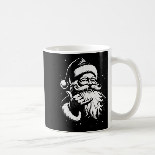Taza De Café Retro Rad Christmas Mele Kalikimaka Santa Shaka Ha (Derecha)