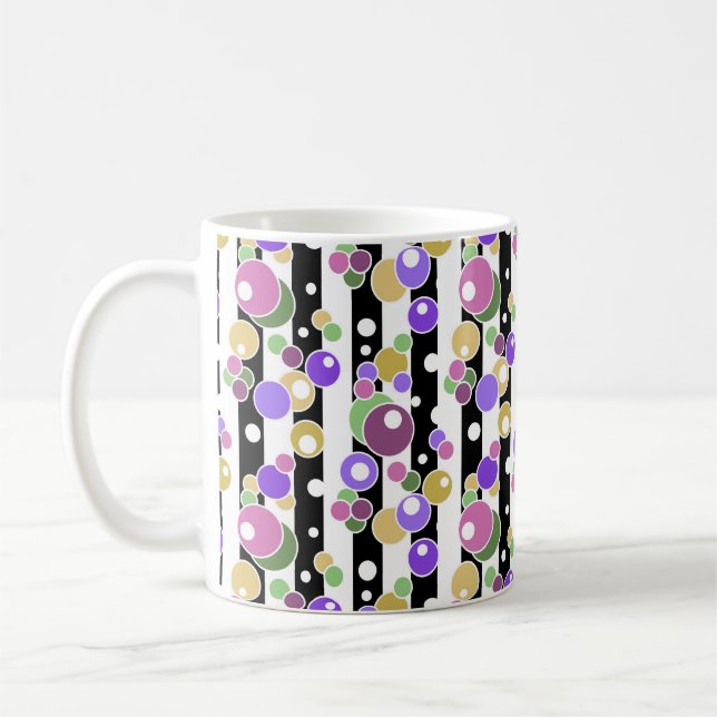 Taza De Café Retro, rayado y lunares (Izquierda)