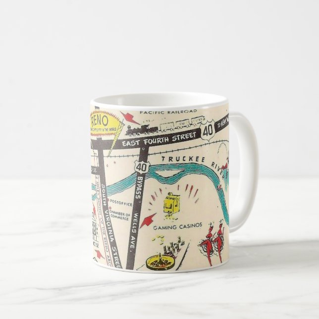 Taza De Café Retro Reno Nevada Mug (Anverso derecho)
