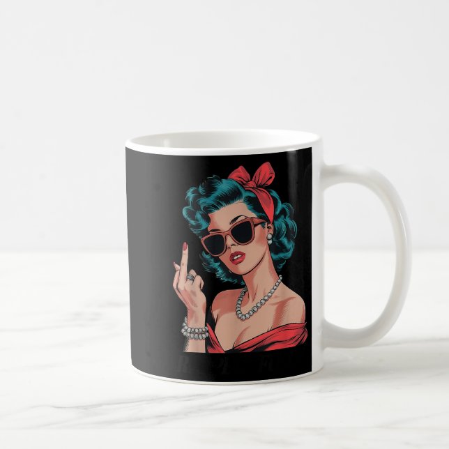 Taza De Café Retro Respectfully Funny N Up Girl Sy Style  (Derecha)